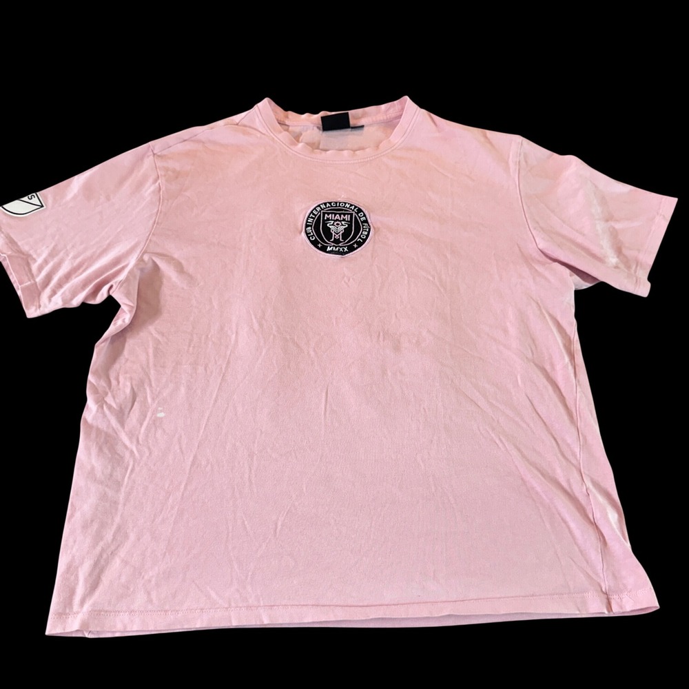Messi 10 Primark Mens T-Shirt XL Pink Inter Miami CF Soccer Fan Gear Sporty